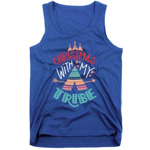 Christmas With My Tribe Red Plaid Family Matching Outfit Gift Tank Top