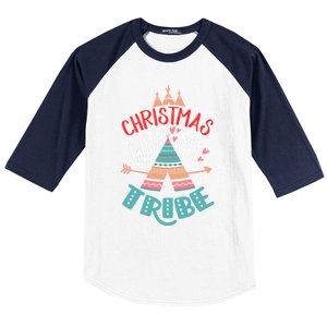 Christmas With My Tribe Red Plaid Family Matching Outfit Gift Baseball Sleeve Shirt