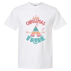 Christmas With My Tribe Red Plaid Family Matching Outfit Gift Garment-Dyed Heavyweight T-Shirt