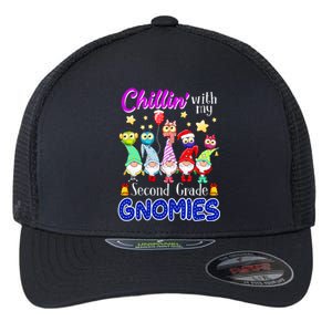 Chillin With My Second Grade Gnomies Christmas Gift Flexfit Unipanel Trucker Cap