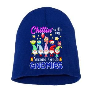 Chillin With My Second Grade Gnomies Christmas Gift Short Acrylic Beanie