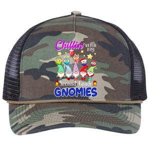 Chillin With My Second Grade Gnomies Christmas Gift Retro Rope Trucker Hat Cap