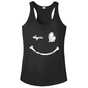 Cute Winking Michigan Mi Native Michigander Ladies PosiCharge Competitor Racerback Tank