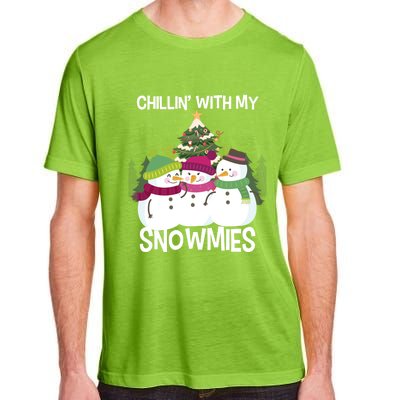 Chillin' With My Snowmies Xmas Snow Gift Adult ChromaSoft Performance T-Shirt