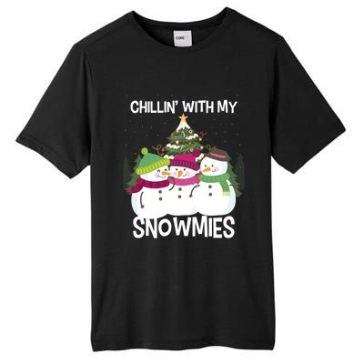 Chillin' With My Snowmies Xmas Snow Gift Tall Fusion ChromaSoft Performance T-Shirt