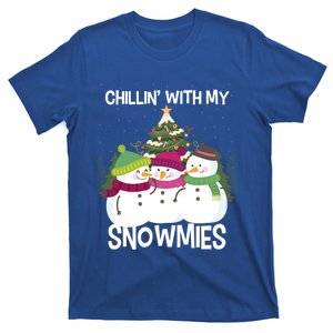 Chillin' With My Snowmies Xmas Snow Gift T-Shirt