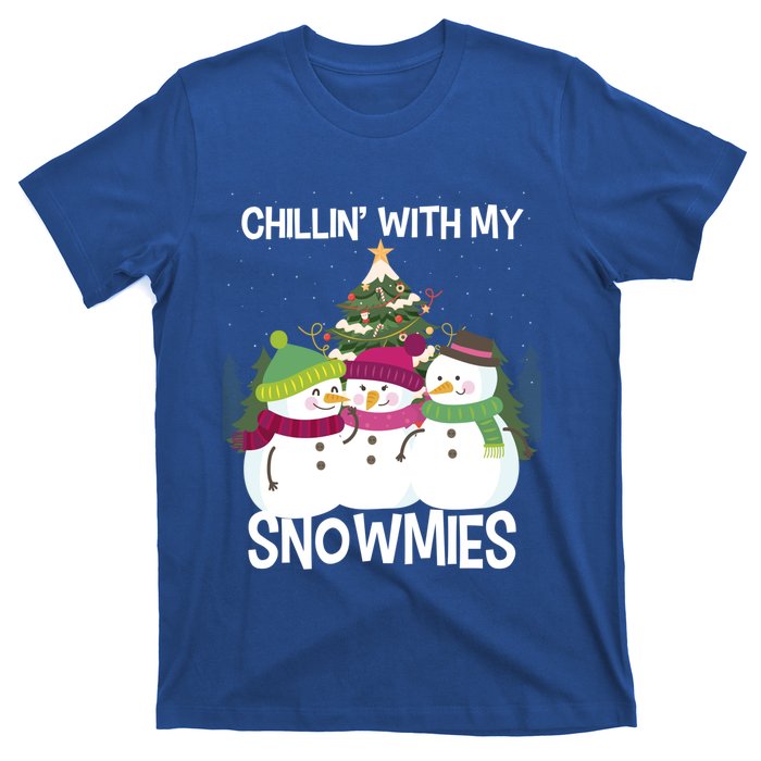 Chillin' With My Snowmies Xmas Snow Gift T-Shirt