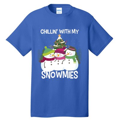 Chillin' With My Snowmies Xmas Snow Gift Tall T-Shirt