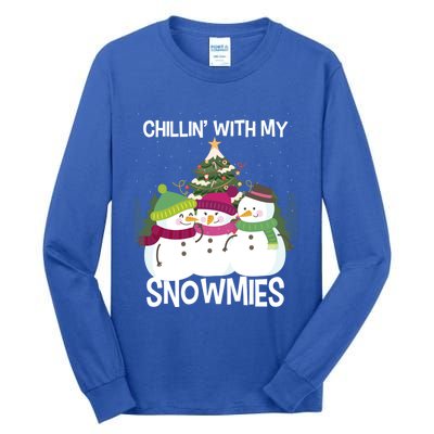 Chillin' With My Snowmies Xmas Snow Gift Tall Long Sleeve T-Shirt