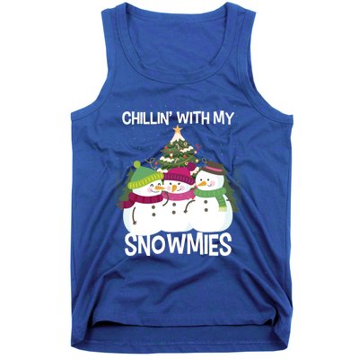 Chillin' With My Snowmies Xmas Snow Gift Tank Top