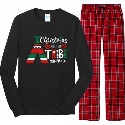 Christmas With My Tribe Red Plaid Family Matching Outfit Gift Long Sleeve Pajama Set