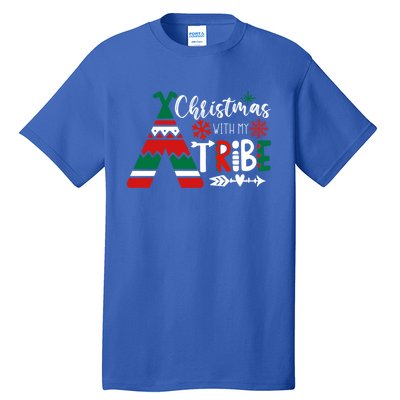 Christmas With My Tribe Red Plaid Family Matching Outfit Gift Tall T-Shirt