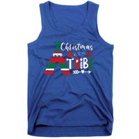 Christmas With My Tribe Red Plaid Family Matching Outfit Gift Tank Top