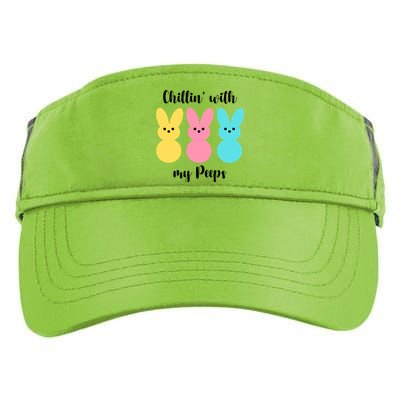 Chillin With My Peeps Easter Bunny Funny Cute Adult Drive Performance Visor