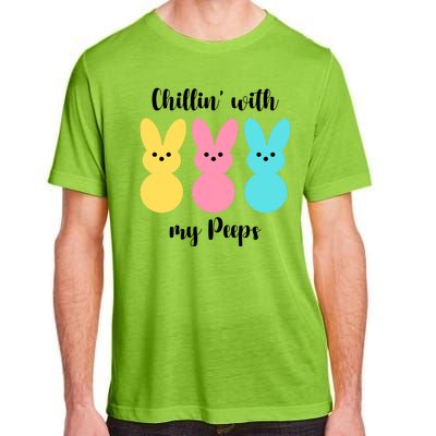 Chillin With My Peeps Easter Bunny Funny Cute Adult ChromaSoft Performance T-Shirt