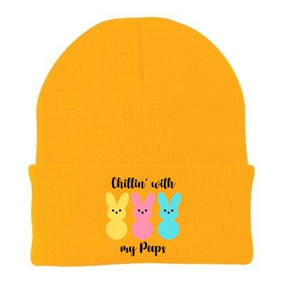 Chillin With My Peeps Easter Bunny Funny Cute Knit Cap Winter Beanie