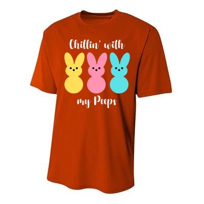 Chillin With My Peeps Easter Bunny Funny Cute Performance Sprint T-Shirt