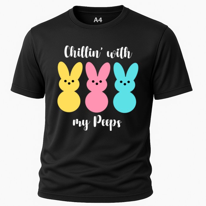 Chillin With My Peeps Easter Bunny Funny Cute Cooling Performance Crew T-Shirt