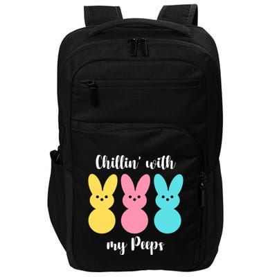 Chillin With My Peeps Easter Bunny Funny Cute Impact Tech Backpack