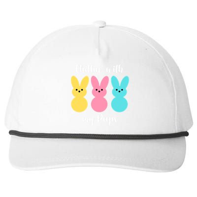 Chillin With My Peeps Easter Bunny Funny Cute Snapback Five-Panel Rope Hat