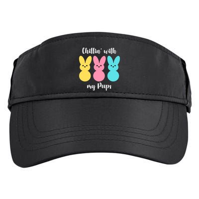Chillin With My Peeps Easter Bunny Funny Cute Adult Drive Performance Visor