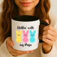 Chillin With My Peeps Easter Bunny Funny Cute Mug