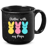 Chillin With My Peeps Easter Bunny Funny Cute 15oz Campfire Ceramic Mug
