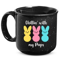 Chillin With My Peeps Easter Bunny Funny Cute 15oz Campfire Ceramic Mug