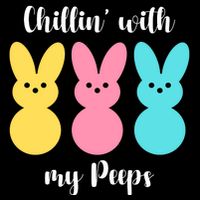 Chillin With My Peeps Easter Bunny Funny Cute Flatbill Hat
