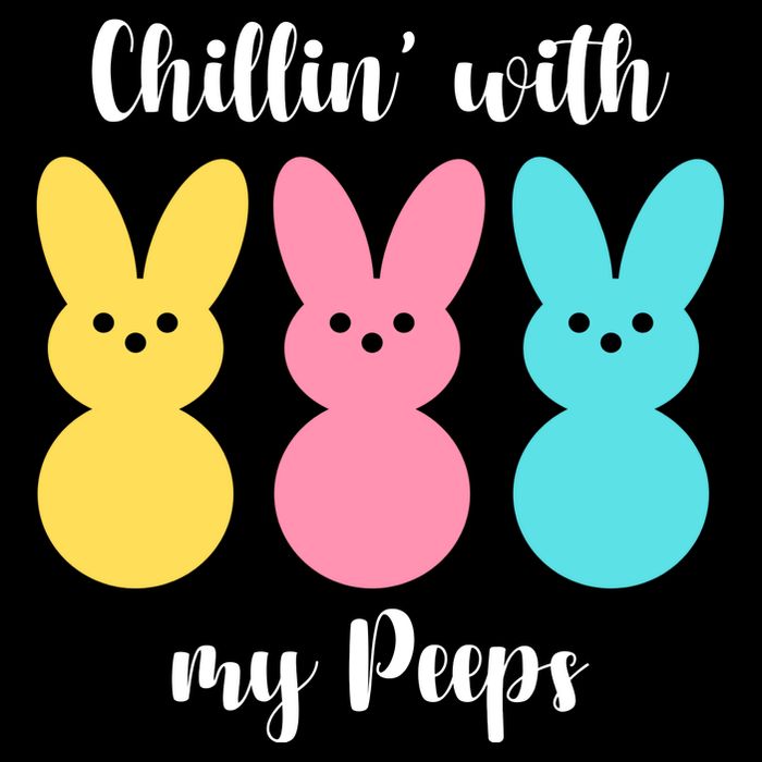 Chillin With My Peeps Easter Bunny Funny Cute Flatbill Hat