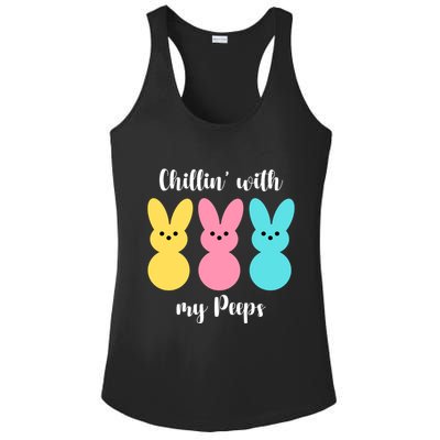 Chillin With My Peeps Easter Bunny Funny Cute Ladies PosiCharge Competitor Racerback Tank