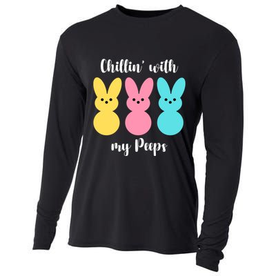 Chillin With My Peeps Easter Bunny Funny Cute Cooling Performance Long Sleeve Crew