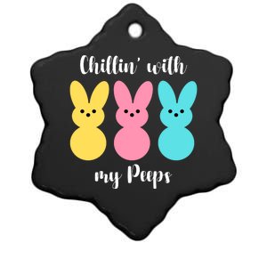 Chillin With My Peeps Easter Bunny Funny Cute Ceramic Star Ornament