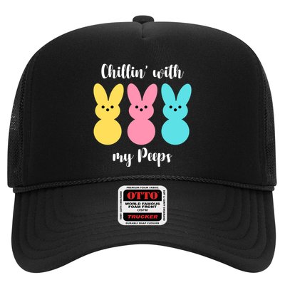 Chillin With My Peeps Easter Bunny Funny Cute Trucker Hat