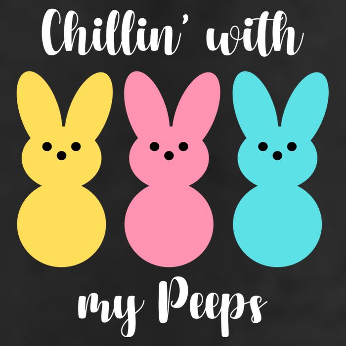 Chillin With My Peeps Easter Bunny Funny Cute Golf Towel
