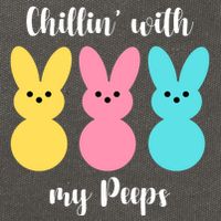 Chillin With My Peeps Easter Bunny Funny Cute Cotton Canvas Backpack