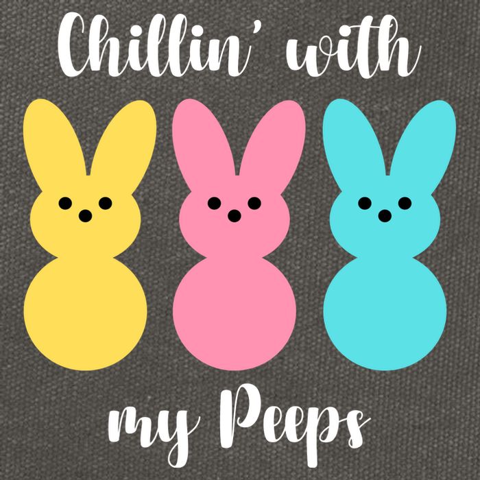 Chillin With My Peeps Easter Bunny Funny Cute Cotton Canvas Backpack