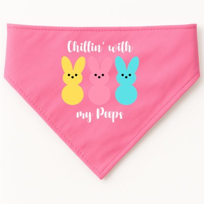 Chillin With My Peeps Easter Bunny Funny Cute USA-Made Doggie Bandana