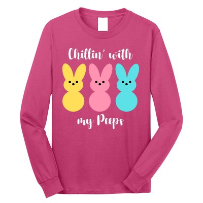 Chillin With My Peeps Easter Bunny Funny Cute Long Sleeve Shirt