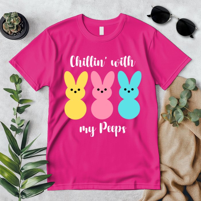 Chillin With My Peeps Easter Bunny Funny Cute Premium T-Shirt
