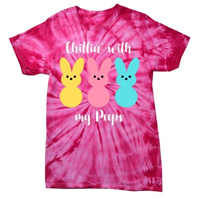 Chillin With My Peeps Easter Bunny Funny Cute Tie-Dye T-Shirt