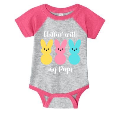 Chillin With My Peeps Easter Bunny Funny Cute Infant Baby Jersey Bodysuit