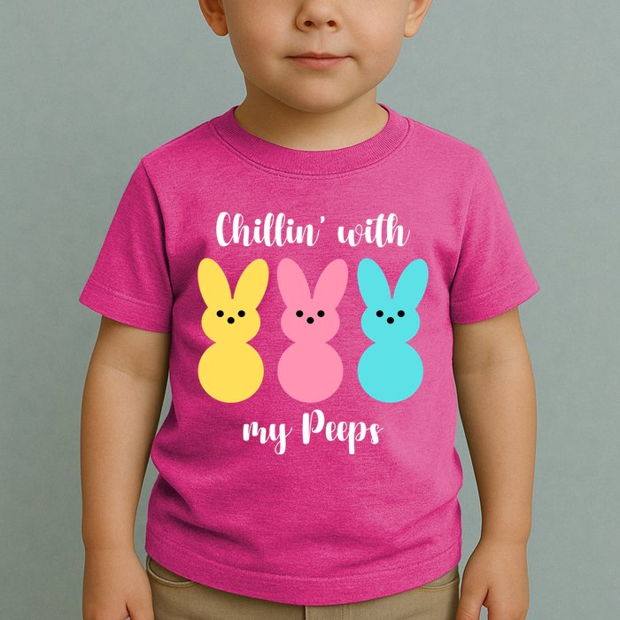 Chillin With My Peeps Easter Bunny Funny Cute Toddler T-Shirt
