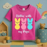 Chillin With My Peeps Easter Bunny Funny Cute Toddler T-Shirt