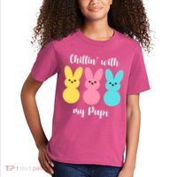 Chillin With My Peeps Easter Bunny Funny Cute Kids T-Shirt