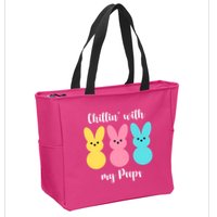 Chillin With My Peeps Easter Bunny Funny Cute Zip Tote Bag
