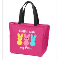 Chillin With My Peeps Easter Bunny Funny Cute Zip Tote Bag
