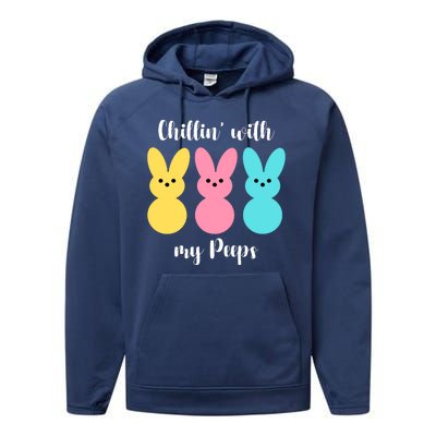 Chillin With My Peeps Easter Bunny Funny Cute Performance Fleece Hoodie