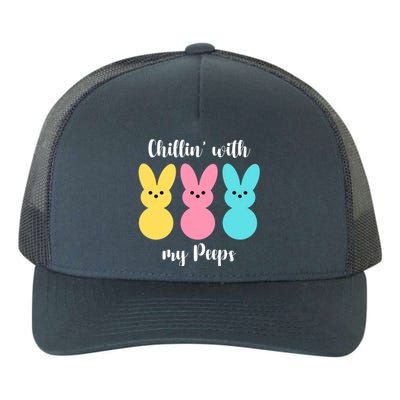 Chillin With My Peeps Easter Bunny Funny Cute Yupoong Adult 5-Panel Trucker Hat