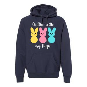 Chillin With My Peeps Easter Bunny Funny Cute Premium Hoodie